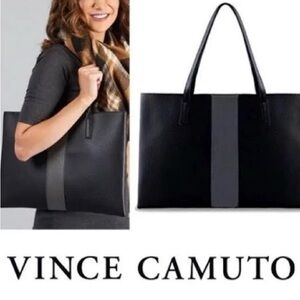 Vince Camuto Black and Gray Tote